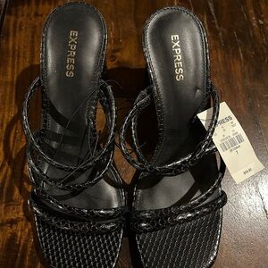 Express Black Strappy Heels